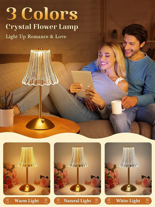 lampe de bureau tactile rechargeable sans fil pour lecture et décoration - vue 2 sur 7
