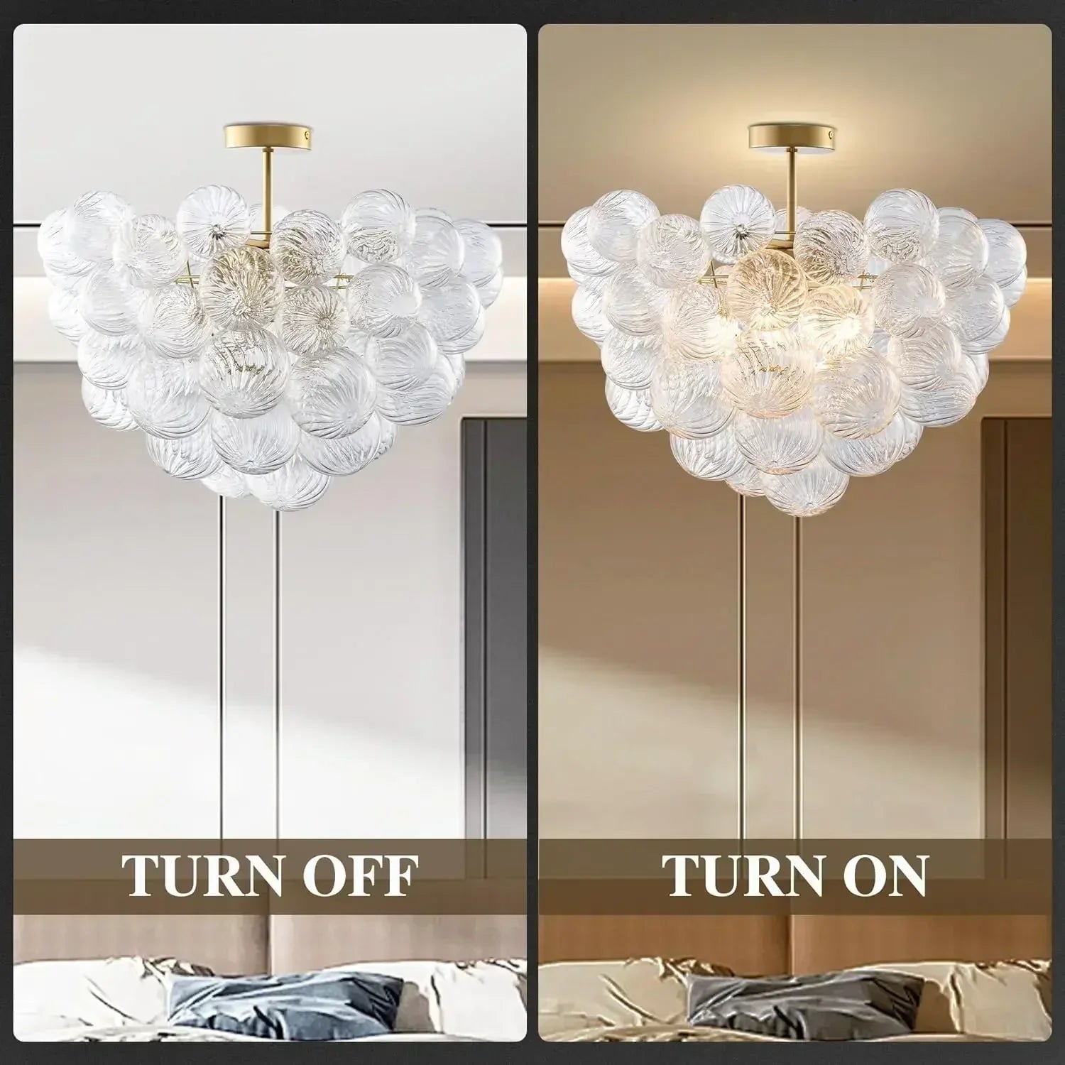 suspension en verre doré moderne pour décoration intérieure - vue 5 sur 7