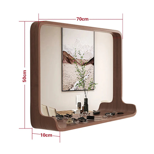 miroir en bois massif avec éclairage led et fixation murale - vue 25 sur 29
