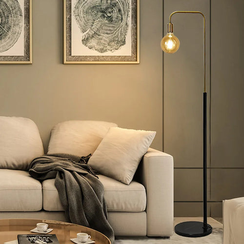 lampadaire rétro en laiton led au design créatif minimaliste - vue 4 sur 7