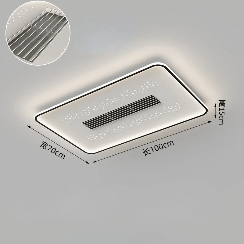 plafonnier moderne avec ventilateur sans pales invisible - vue 8 sur 9