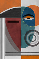 art mural abstrait avec personnages modernes pour décoration intérieure
