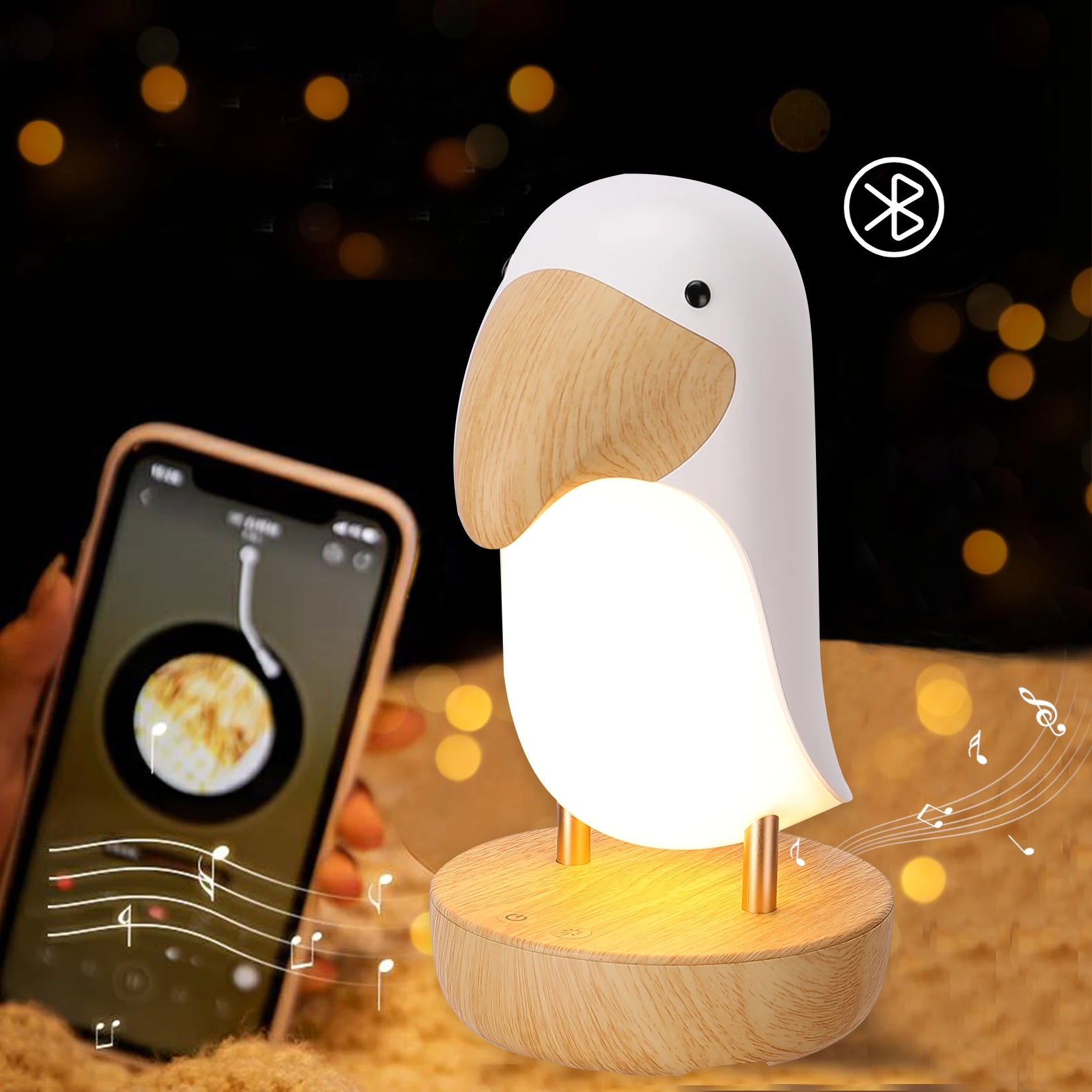 Toucan oiseau veilleuse Usb Rechargeable Lampe de Table Bluetooth Lampe chambre décor cadeau de noël pour enfants éclairage intérieur - vue 2 sur 10
