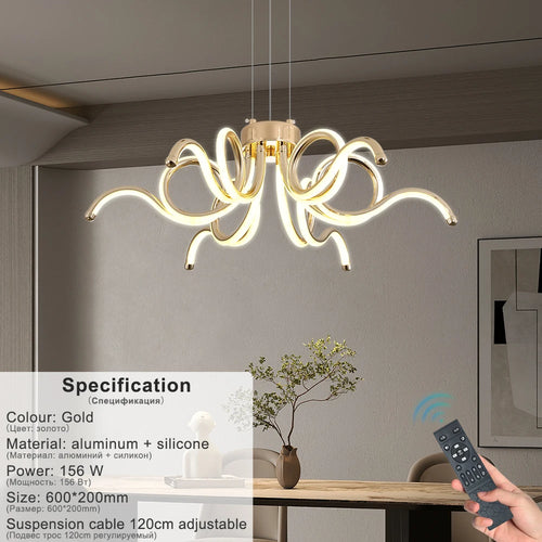 lustre moderne doré artpad avec télécommande pour éclairage intérieur - vue 9 sur 9