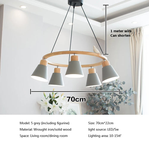 Lampe suspension nordique moderne Macaron - vue 17 sur 18