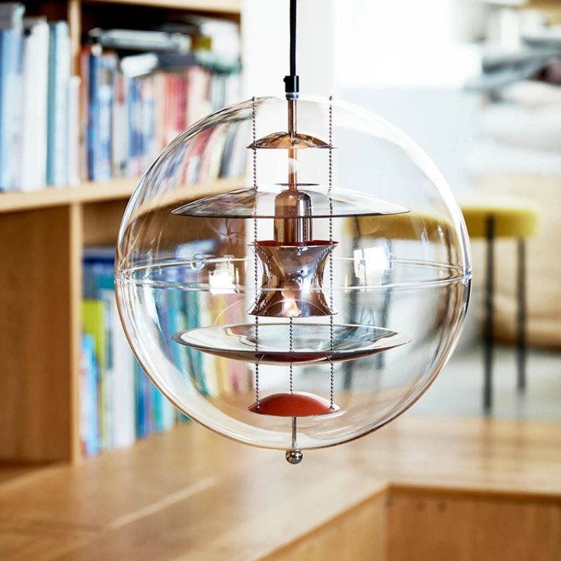 lustre moderne acrylique led danois art planète suspension - vue 3 sur 9