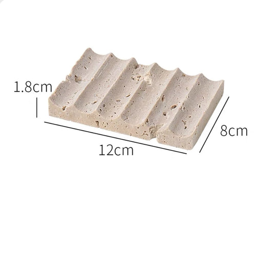 porte-brosse à dents en travertin luxe pour salle de bain - vue 13 sur 15