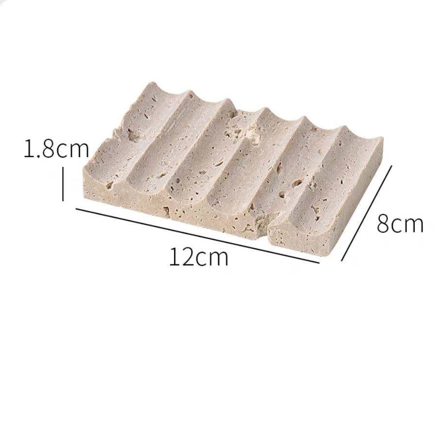 porte-brosse à dents en travertin luxe pour salle de bain - vue 13 sur 15