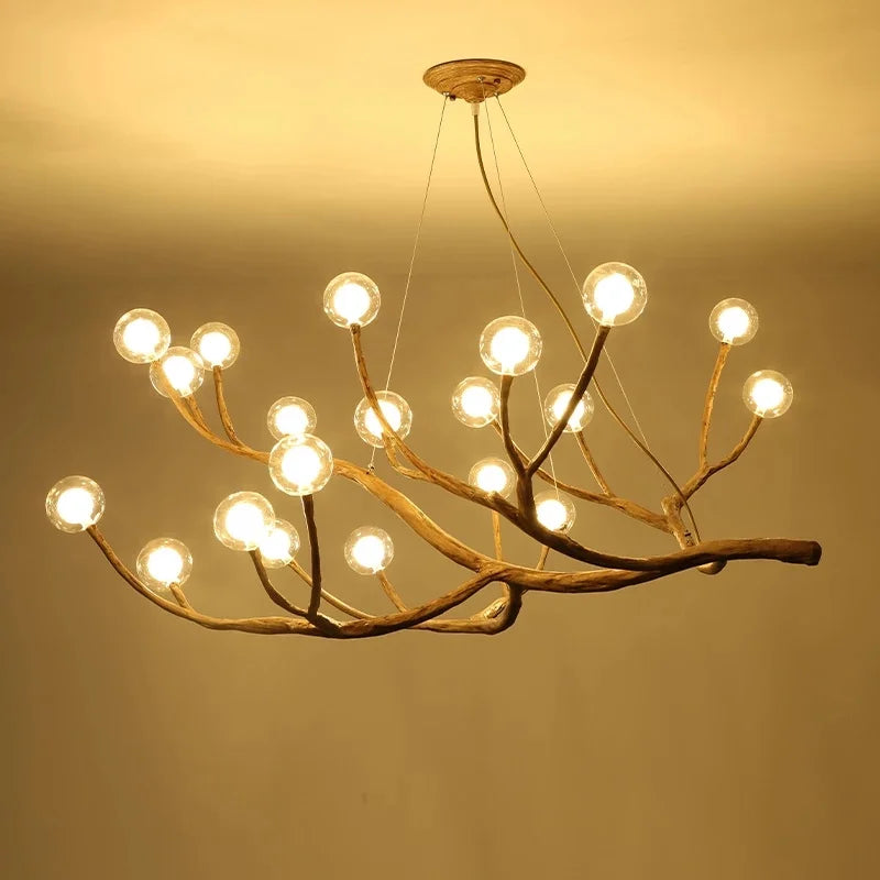 Moderne Arbre Verre Bulle LED Lustre Éclairage Rétro Plafond Lustres Vintage Maison Suspension Suspension Luminaires - vue 5 sur 23
