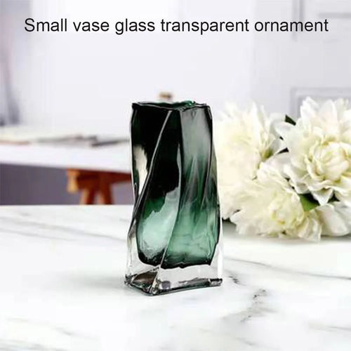 pot de fleurs en verre torsadé design artistique pour plantes d'intérieur - vue 2 sur 9