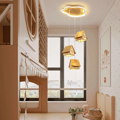 suspension en bois massif design créatif pour chambre d'enfant - vue 3 sur 10