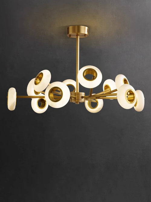 lustre de luxe en marbre à anneaux multiples pour décoration - vue 4 sur 11