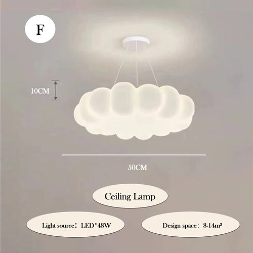 lustre moderne nuages romantique pour chambre enfant décoration intérieur - vue 13 sur 12