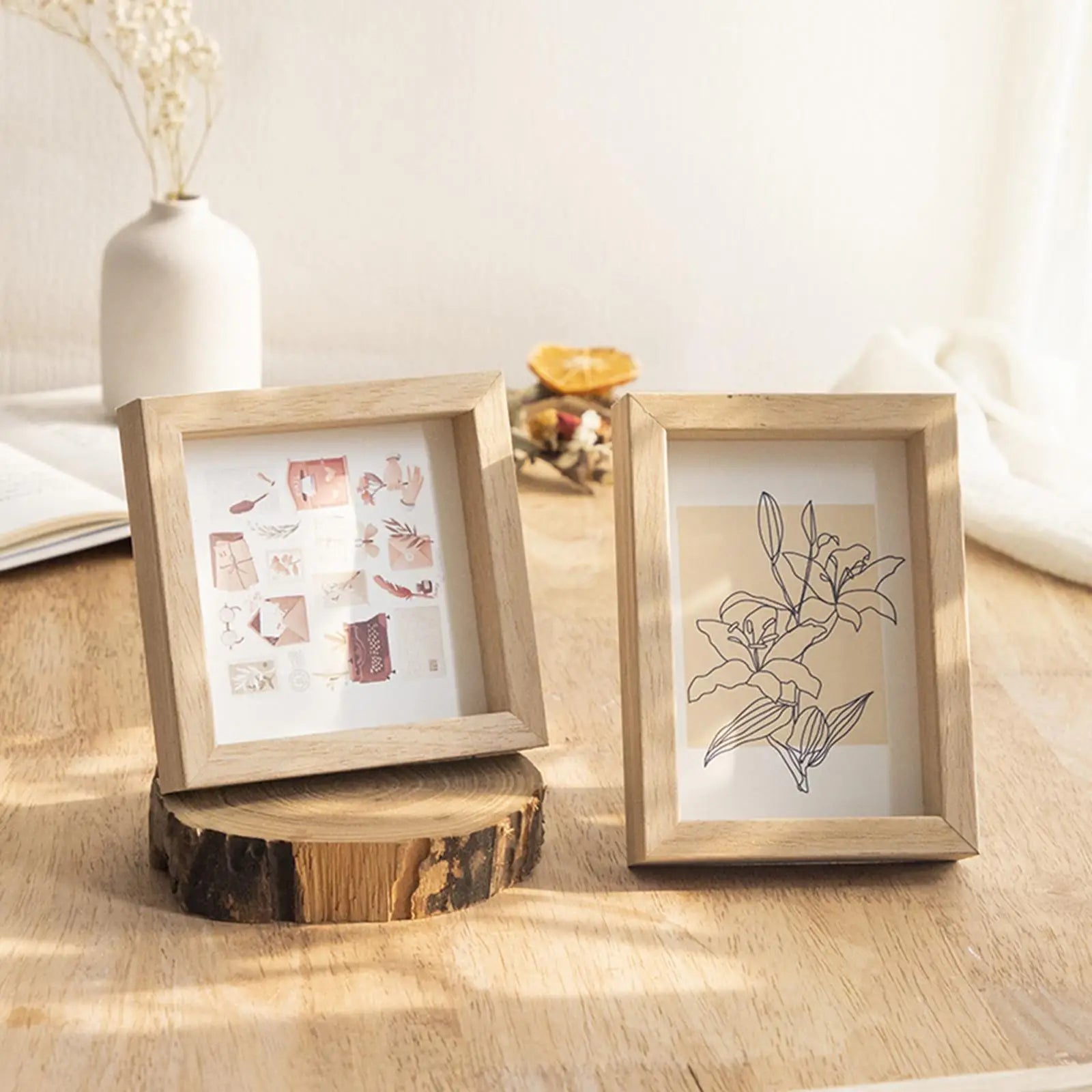 cadre photo en bois pour décoration murale et de bureau - vue 2 sur 6