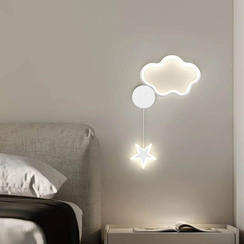 applique murale créative étoiles lune et nuages pour enfants - vue 2 sur 16