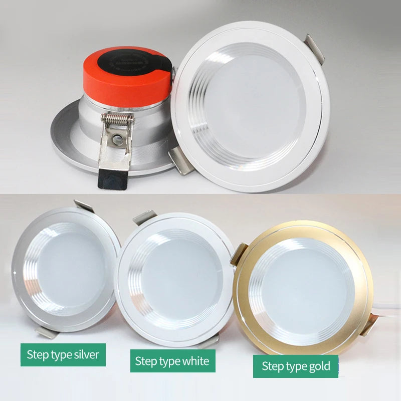 plafonnier led rond encastré pour éclairage intérieur varié - vue 5 sur 6