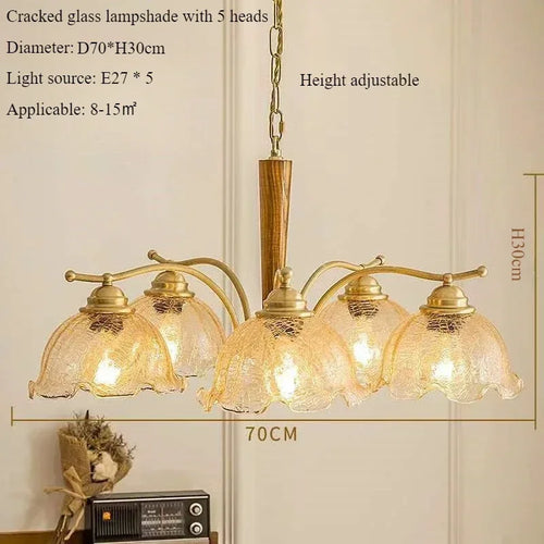 lustre suspendu nordique rétro abat-jour en tissu plissé lampe décorative - vue 11 sur 11