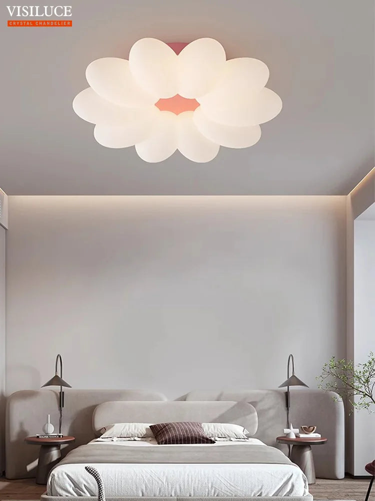 plafonnier led fleurs pour chambre d enfant trois couleurs lumière - vue 2 sur 10