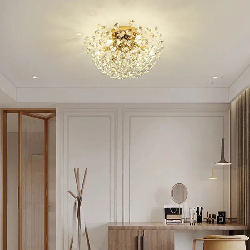 Dandelion Crystal Ceiling Light 2024 New Style Living Room, Bedroom, Study Decoration Light Creative Sun Flower LED Light - vue 2 sur 8
