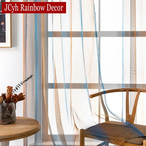 Voilage en tulle brodé moderne pour salon chambre - vue 3 sur 9