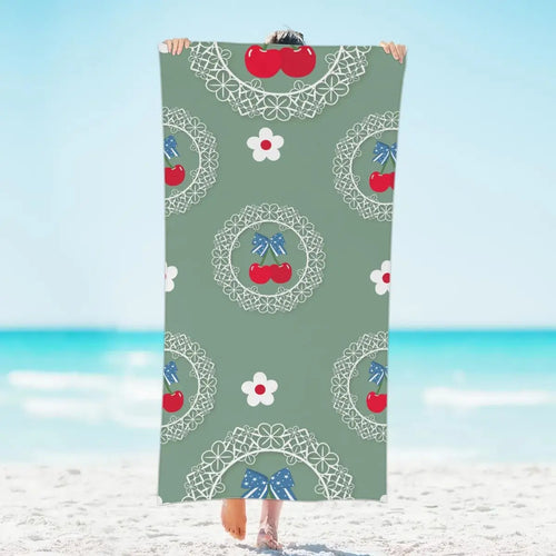 Serviette de plage microfibre motif cerf séchage rapide