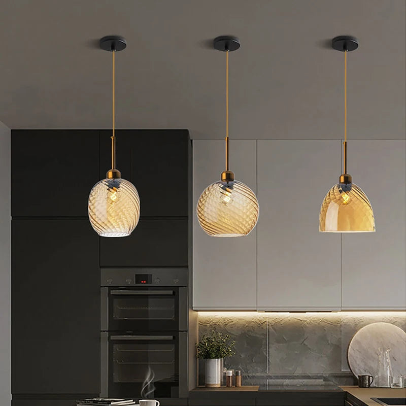 lustre en verre moderne pour bar restaurant hôtel villa - vue 3 sur 23