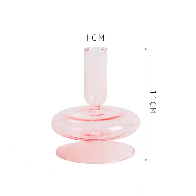 bougeoirs coniques en verre pour décoration de table de mariage - vue 16 sur 32