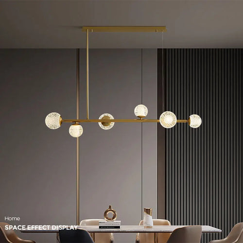 lustre Salle à manger moderne décoration de la maison en verre salon moderne intelligent LED luminaires intérieurs - vue 6 sur 12