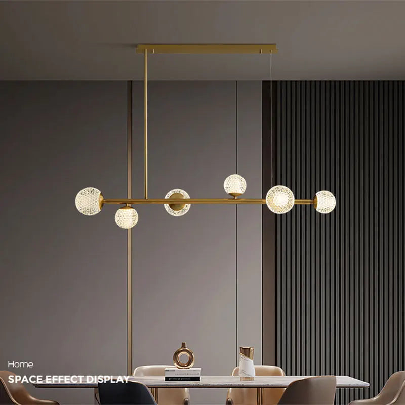 lustre Salle à manger moderne décoration de la maison en verre salon moderne intelligent LED luminaires intérieurs - vue 5 sur 12