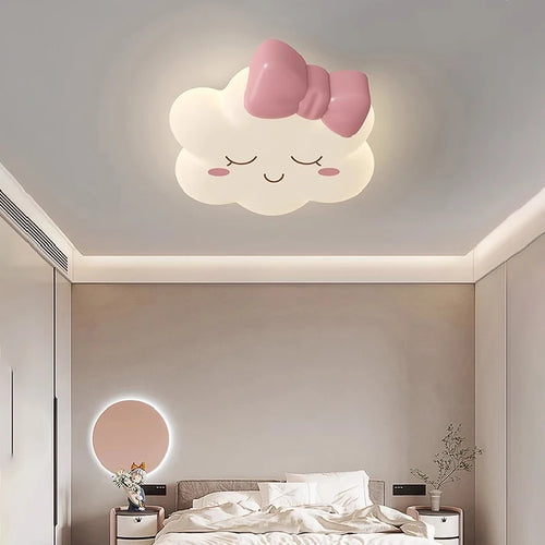 plafonnier nuage rose pour chambre d'enfant romantique et chaleureuse - vue 3 sur 9