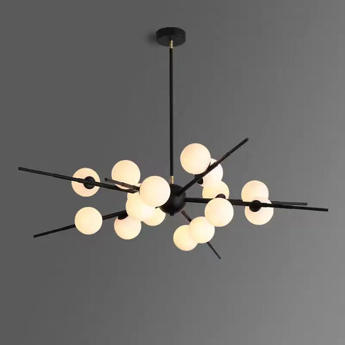 2024Modern Glass Ball LED Chandelier for Living room Dining Room Luminaire Gold/black Pendant Lamp Lustre ,Samsarah Lighting - vue 7 sur 9
