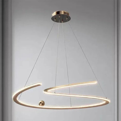 lustre moderne led anneaux pour décoration intérieure - vue 3 sur 12