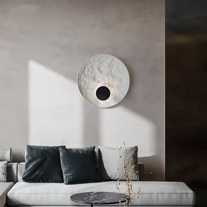 applique murale lune moderne en résine décorative à led - vue 4 sur 8