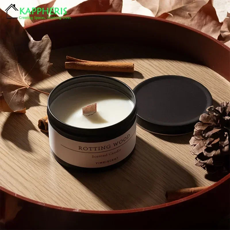 bougies parfumées en boîte de conserve avec fleurs séchées - vue 3 sur 7