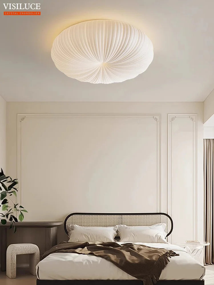 plafonnier led moderne abat jour citrouille luminaire à intensité variable - vue 3 sur 7
