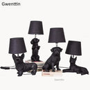 lampe de table moderne pour chiot en résine décorative