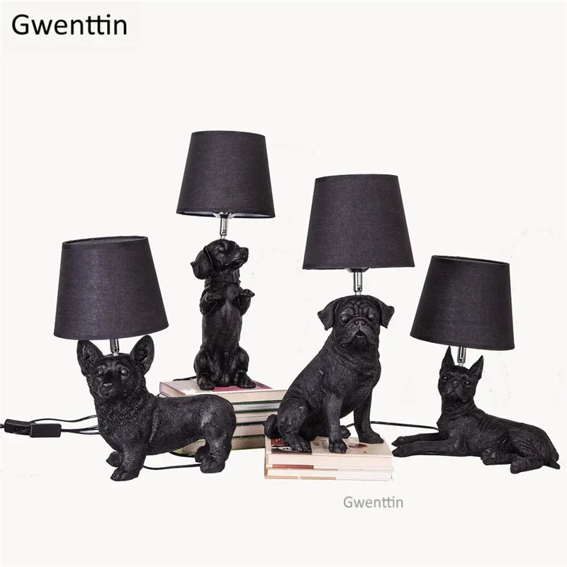 lampe de table moderne pour chiot en résine décorative - vue 4 sur 16