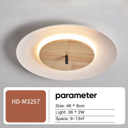 plafonnier moderne en bois avec éclairage led et télécommande - vue 9 sur 8