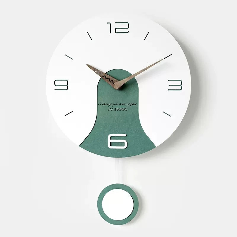 horloge murale silencieuse en bois massif design créatif - vue 11 sur 11