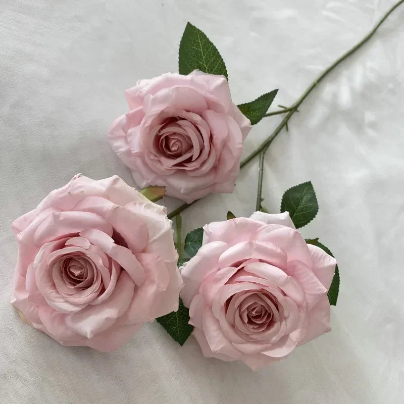fleurs artificielles en velours roses décoratives pour intérieur - vue 11 sur 14