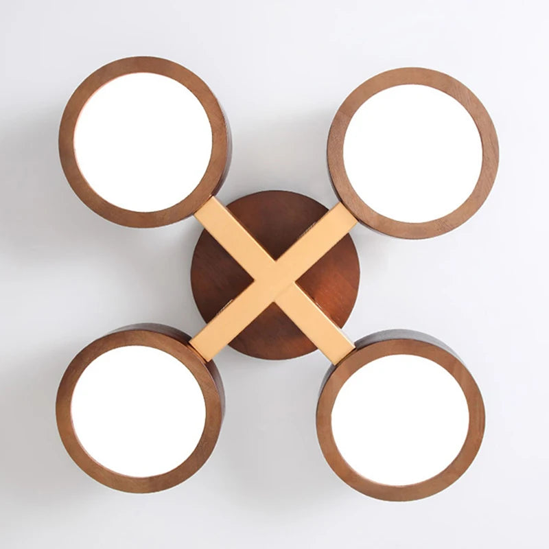 lustre led moderne en bois pour décoration intérieure élégante - vue 5 sur 9