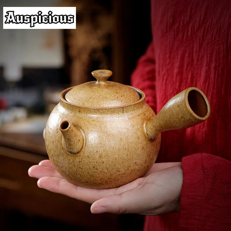 Theiere japonaise ceramique artisanale poignee laterale infuseur - vue 3 sur 7