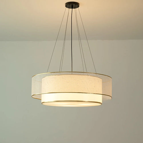 lustre circulaire moderne en tissu pour intérieur élégant - vue 2 sur 8