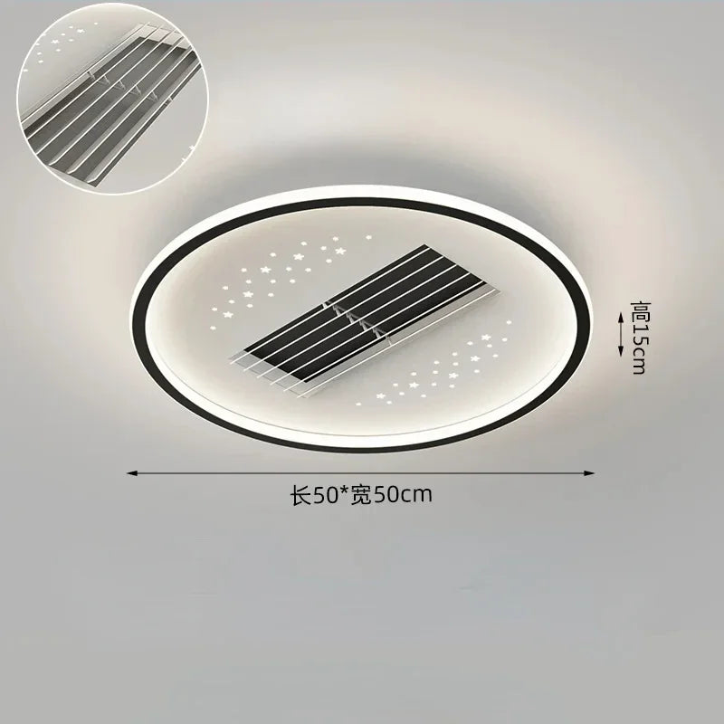plafonnier moderne avec ventilateur sans pales invisible - vue 9 sur 9