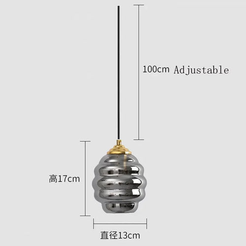 lustre moderne en verre pour cuisine et restaurant - vue 13 sur 15