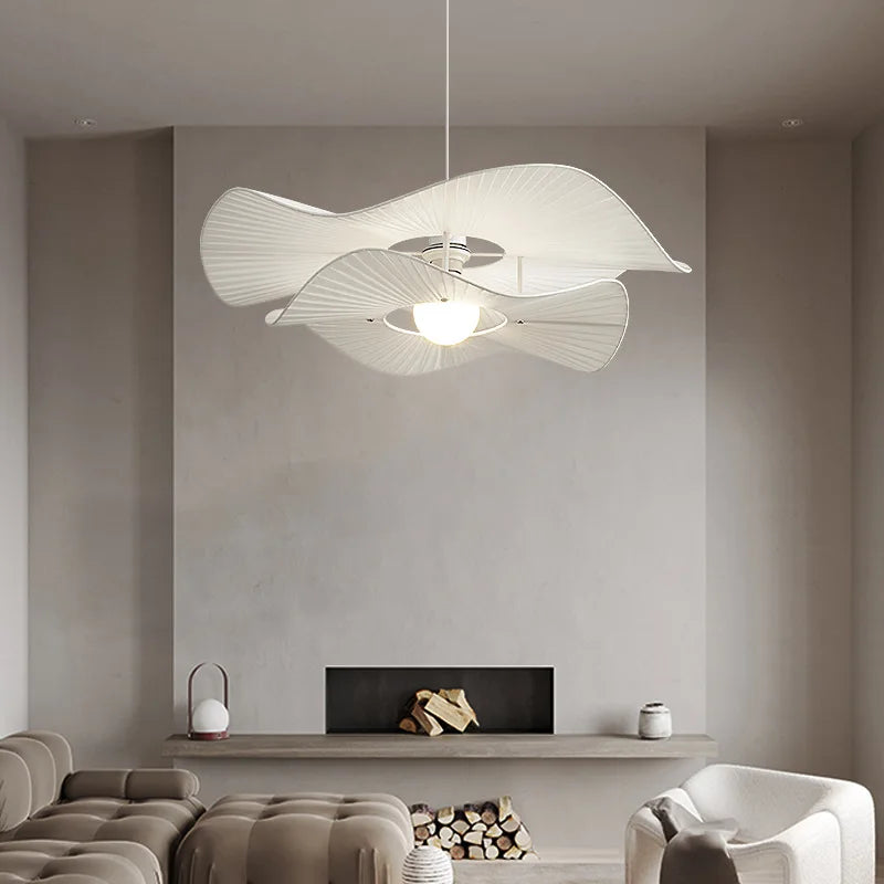 lustre nordique à chapeau en tissu led d'intérieur - vue 3 sur 7