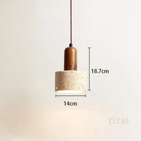 lustre en bois avec suspension et éclairage led