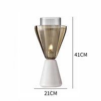 Nordic Marble Table Lamp with E27 Changeable Bulb Led Desk Light Glass Shade