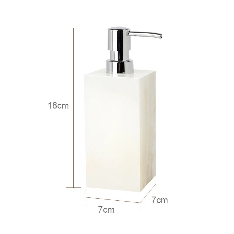 ensemble accessoires de salle de bain en marbre naturel luxe - vue 15 sur 23