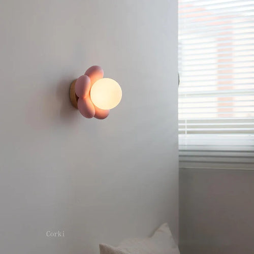 Applique murale LED à fleurs roses et blanches - vue 4 sur 5